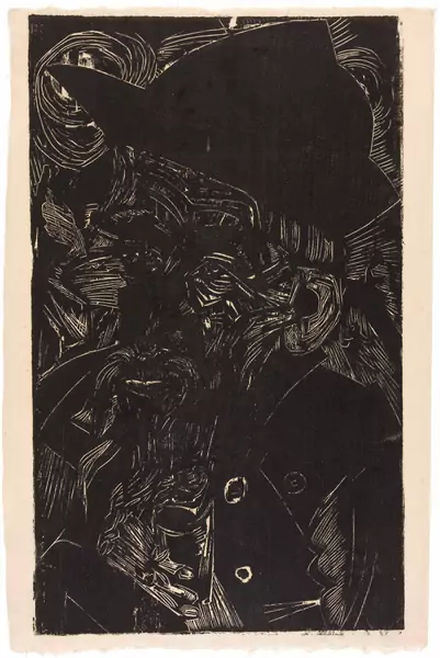 Ernst Ludwig Kirchner — Caspar Cadiepolt – Alter Älpler mit schwarzem Hut — Galerie Kornfeld