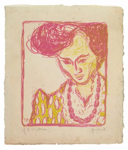 Ernst Ludwig Kirchner — Kopf Doris – Mädchen mit Kette — Galerie Kornfeld