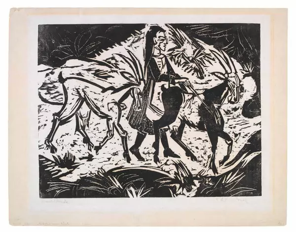 Ernst Ludwig Kirchner — Mädchen mit Ziegen — Galerie Kornfeld