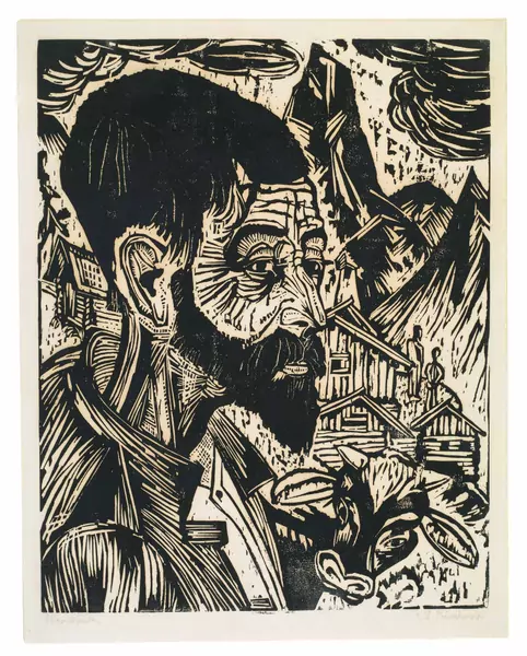 Ernst Ludwig Kirchner — Sennkopf – Bildnis Martin Schmid — Galerie Kornfeld