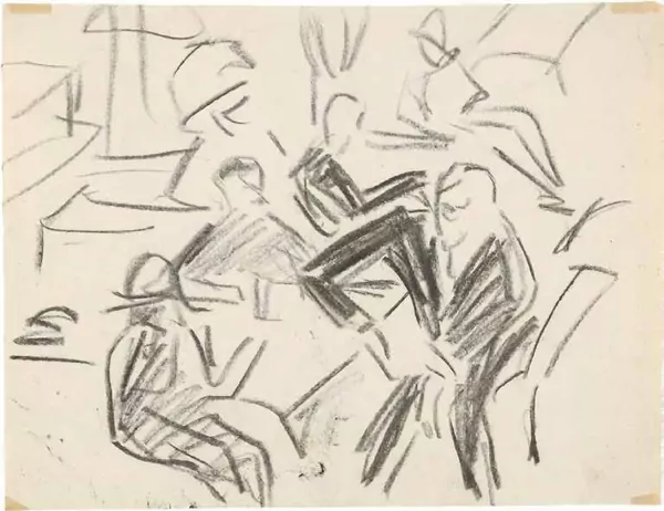 Ernst Ludwig Kirchner — ERNST LUDWIG KIRCHNER Aschaffenburg 1880–1938 Davos Stammtisch — Galerie Kornfeld