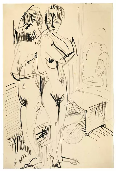 Ernst Ludwig Kirchner — Zwei Akte im Zimmer — Galerie Kornfeld