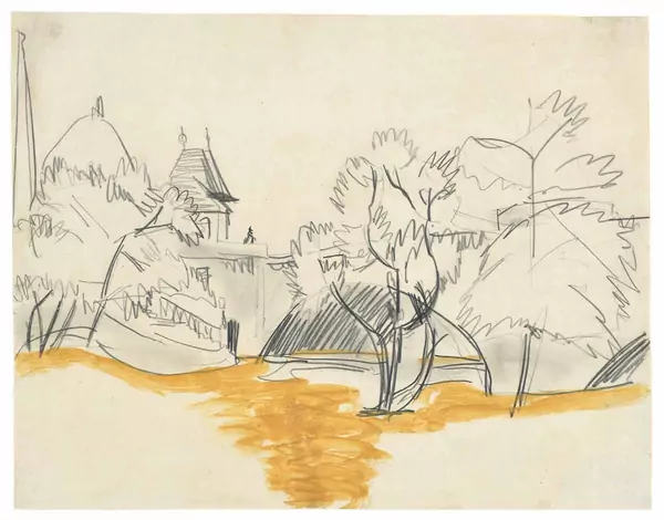 Ernst Ludwig Kirchner — An der Marienbrücke, Wilsdruffer Vorstadt, Dresden — Galerie Kornfeld