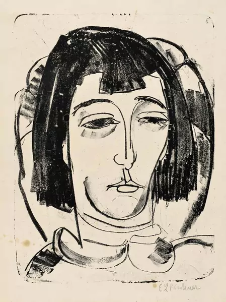 Ernst Ludwig Kirchner — Kopf Erna mit kurzem Haar — Galerie Kornfeld