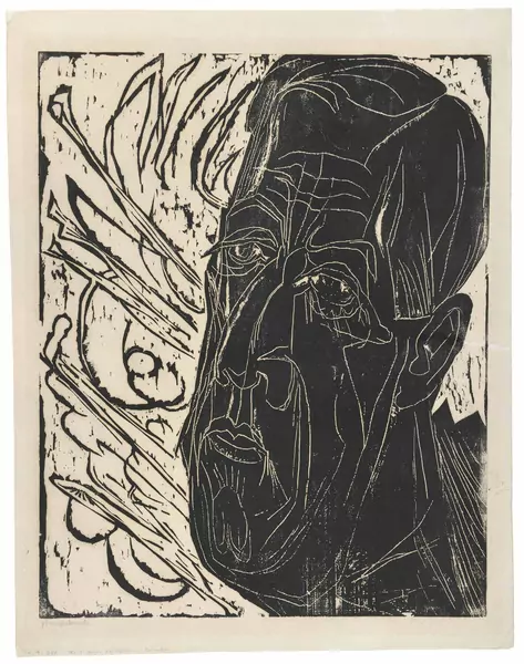 Ernst Ludwig Kirchner — Portrait Henry van de Velde, dunkel – Portrait Henry van de Velde als Gentleman — Galerie Kornfeld