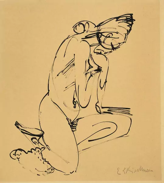 Ernst Ludwig Kirchner — Nacktes Mädchen — Galerie Kornfeld