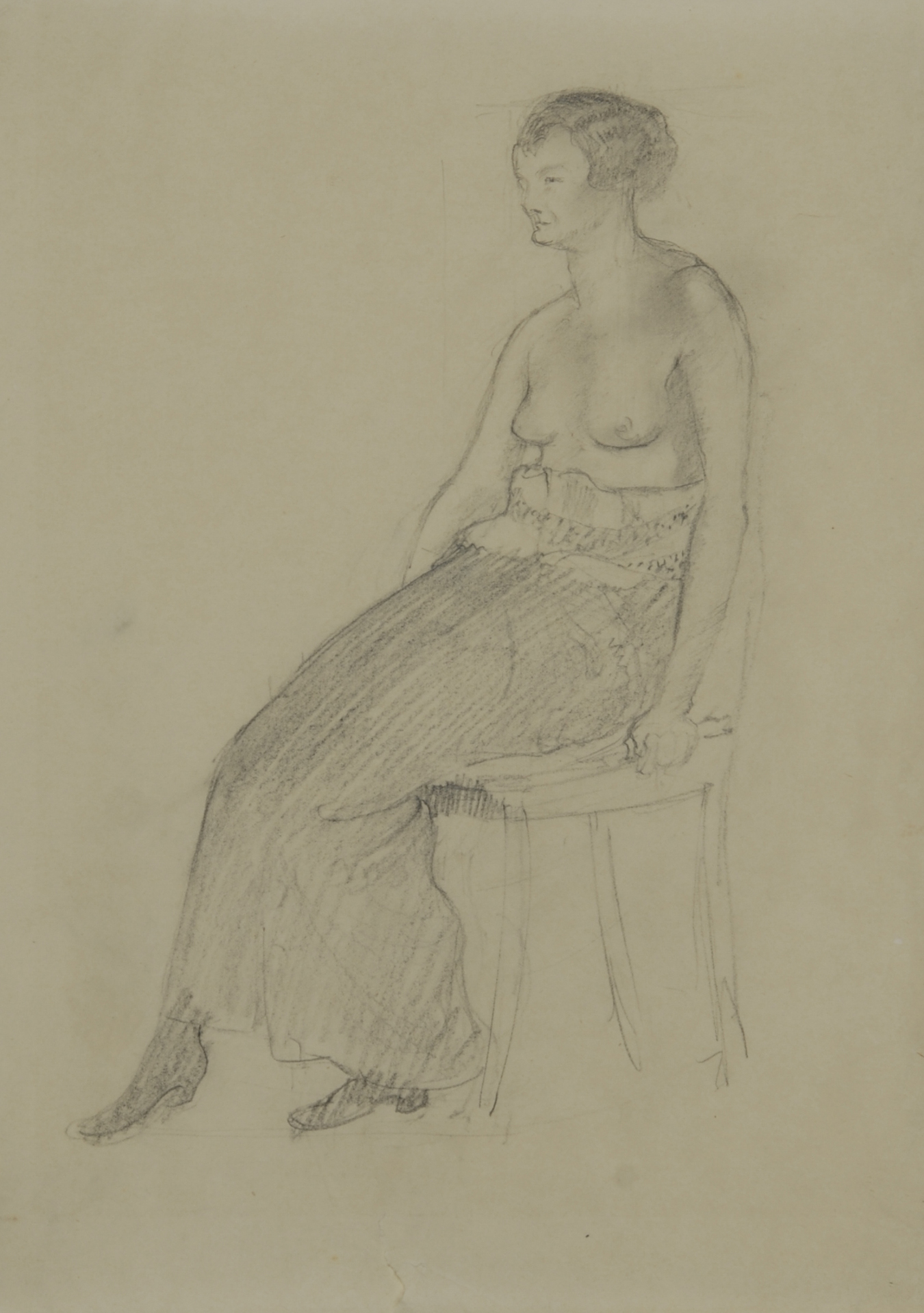 7 Zeichnungen: Sitzender weiblicher Halbakt; Mutter mit Kind; Strassenszene mit Kühen; Selbstbildnis, 1916; Hädda, 1928; Marokko Strasse, 1936; Porträt, 1945