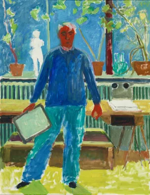 Ernst Morgenthaler — Selbstportrait im Atelier, 1952