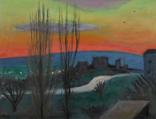 Ernst Morgenthaler — Sonnenuntergang über dem Limmattal, 1953