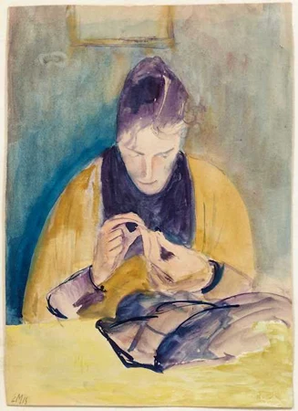 ERNST MORGENTHALER — Nähende Frau. 1915. — Koller Auktionen