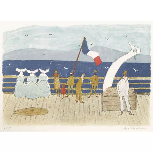 Ernst Morgenthaler — Auf einem Boot in der Normandie.