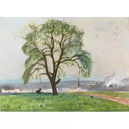 Landschaft mit der Papierfabrik von Biberist