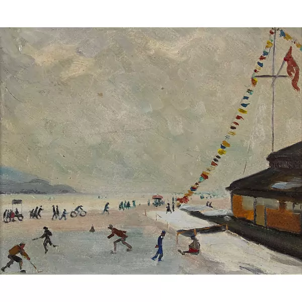 "Winterliche Dorfszene"