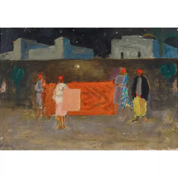 Orientalischer Bazar mit Teppichhändlern