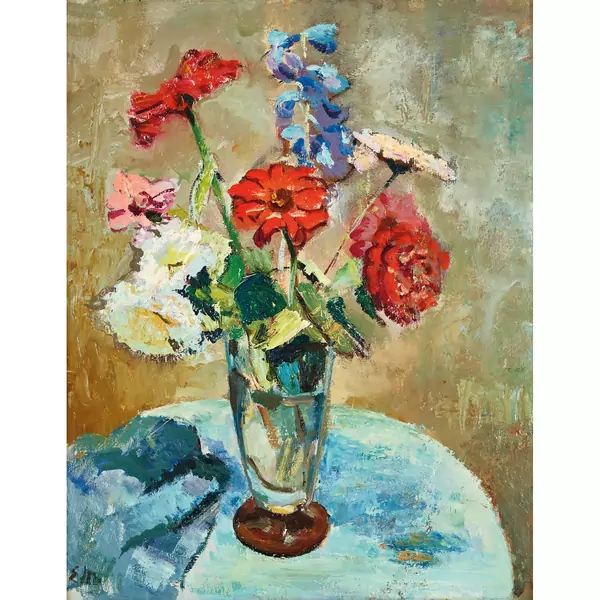 Blumenbouquet in Glasvase