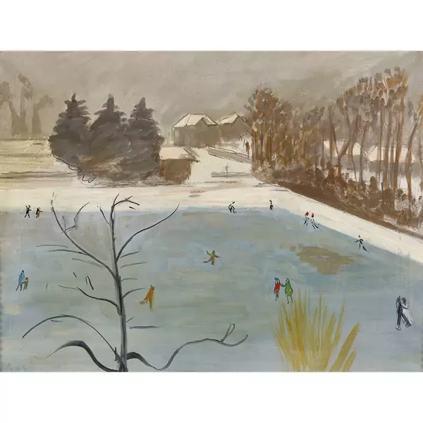 Schlittschuhläufer auf dem Eisfeld