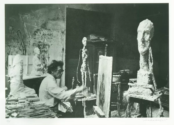 Ernst Scheidegger — Giacometti beim Malen im Atelier