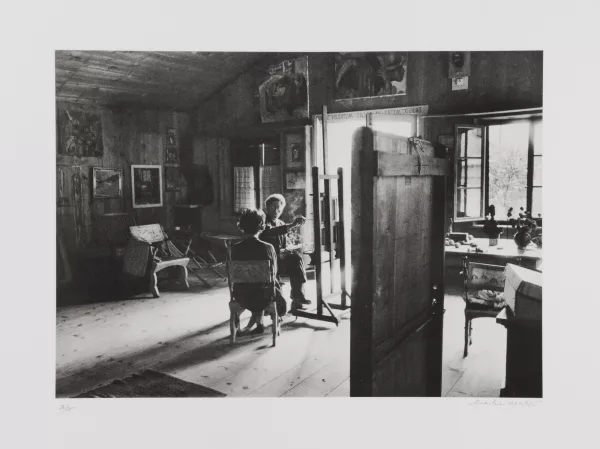 Ernst Scheidegger — 2 Blätter: Giacometti im Atelier