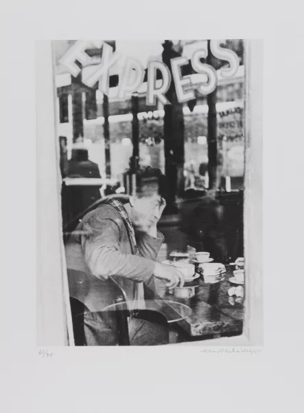 Ernst Scheidegger — 2 Blätter: Giacometti im Atelier; Giacometti im Café
