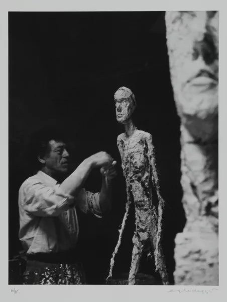 Ernst Scheidegger — 2 Blätter: Giacometti arbeitet an einem Gips