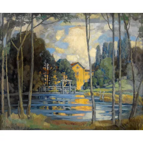 Ernst Schweizer — Parklandschaft mit einem See.