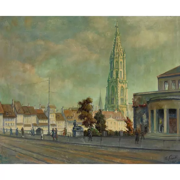 Berner Kirchenfeldbrücke mit Kunsthalle und Berner Münster