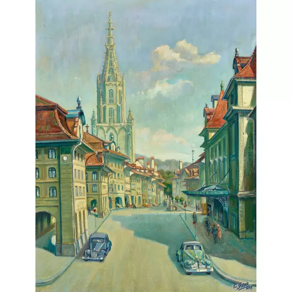 Die Berner Herrengasse mit Münsterturm