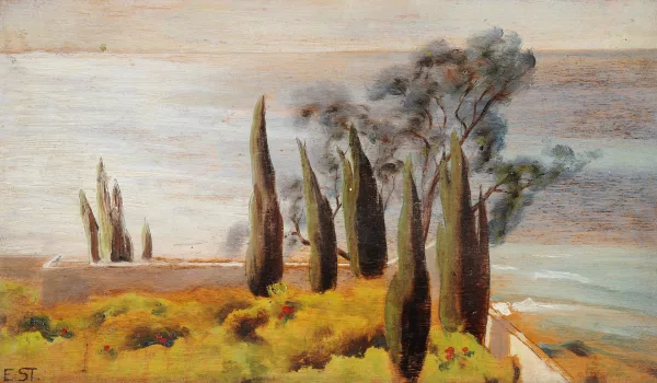 Ernst Stückelberg — Friedhof von Ospedaletti", 1896
