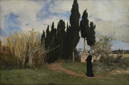 Paysage provençal animé