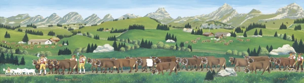 Ernst Zogg — TOGGENBURGER ALPFAHRT, 1973CATTLE LIFT IN TOGGENBURG, 1973