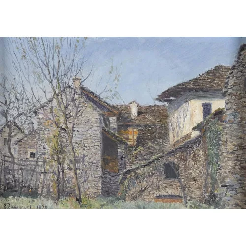 Ernst Zuppinger — "Bauernhäuser in Losone".