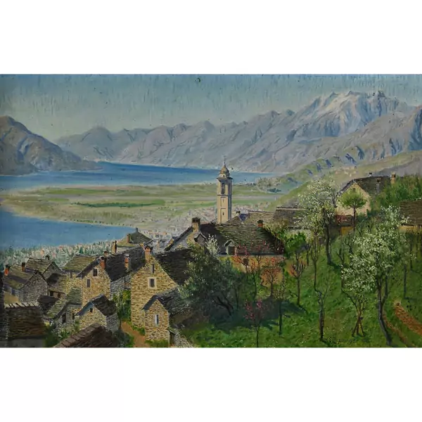 Brione sopra Minusio mit Blick auf Locarno und Ascona