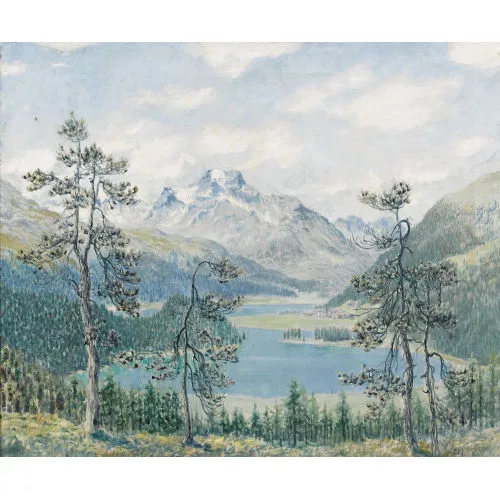 Ernst Zuppinger — Blick auf den Silsersee mit Piz de la Margna.