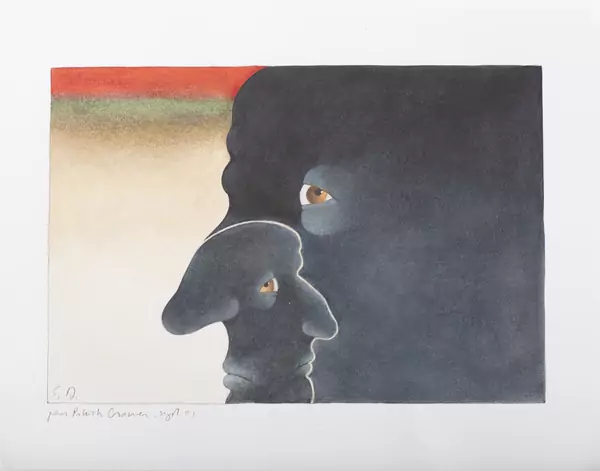 Etienne DELESSERT (1941-2024), 'Visages de profil', technique mixte — DognyAuction