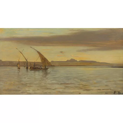 Etienne Duval — "Barques sur le Nil".