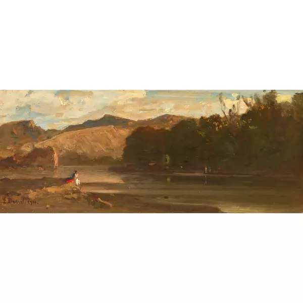 Flusslandschaft mit Staffage