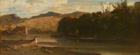 Personnage sur la berge