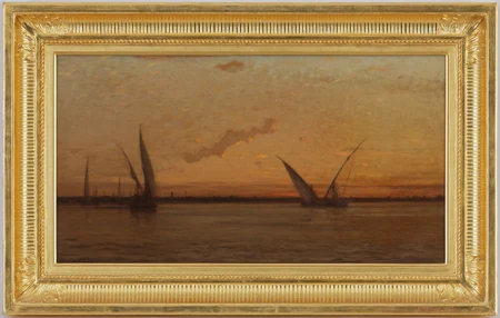 Bateaux sur le Nil au coucher du soleil