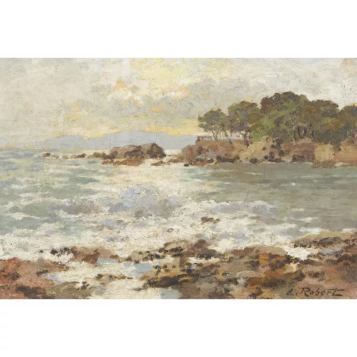 Etienne Robert — "Soleil couchant à Boulouris près de St-Raphael".