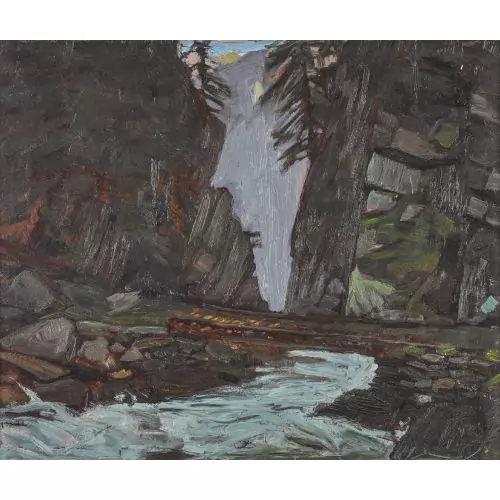 "Una cascata presso Piora"