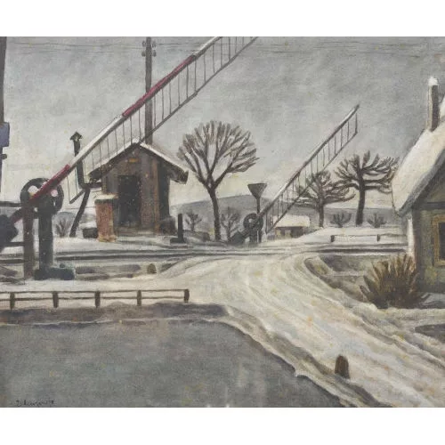Eugen Henziross — "Beim Bahnübergang".