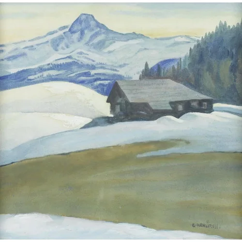 Eugen Henziross — Verschneite Berglandschaft.