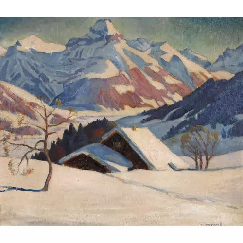 Sonnige Winterlandschaft im Gebirge