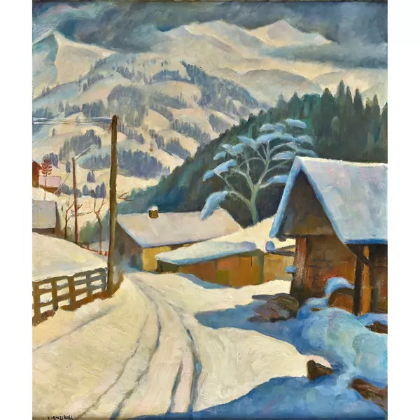 Sonnige Winterlandschaft in den Bergen
