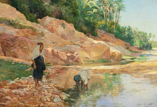 Eugène Girardet — Deux enfants au bord de l'eau
