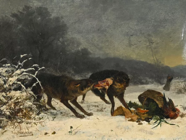 Eugène Girardet — Les loups et le panier de provision