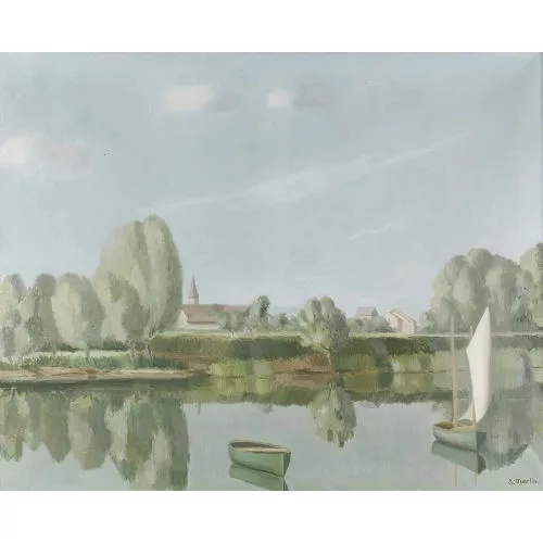 Eugène Martin — "Au bord du lac".