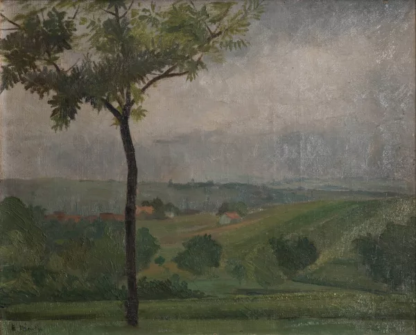 Eugène Martin — Campagne genevoise avec arbre