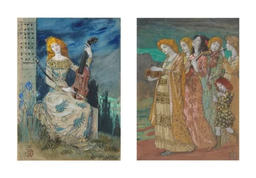 Eugène Grasset — Lot de deux gouaches