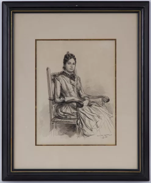 Evert van Muyden — Jeune femme assise